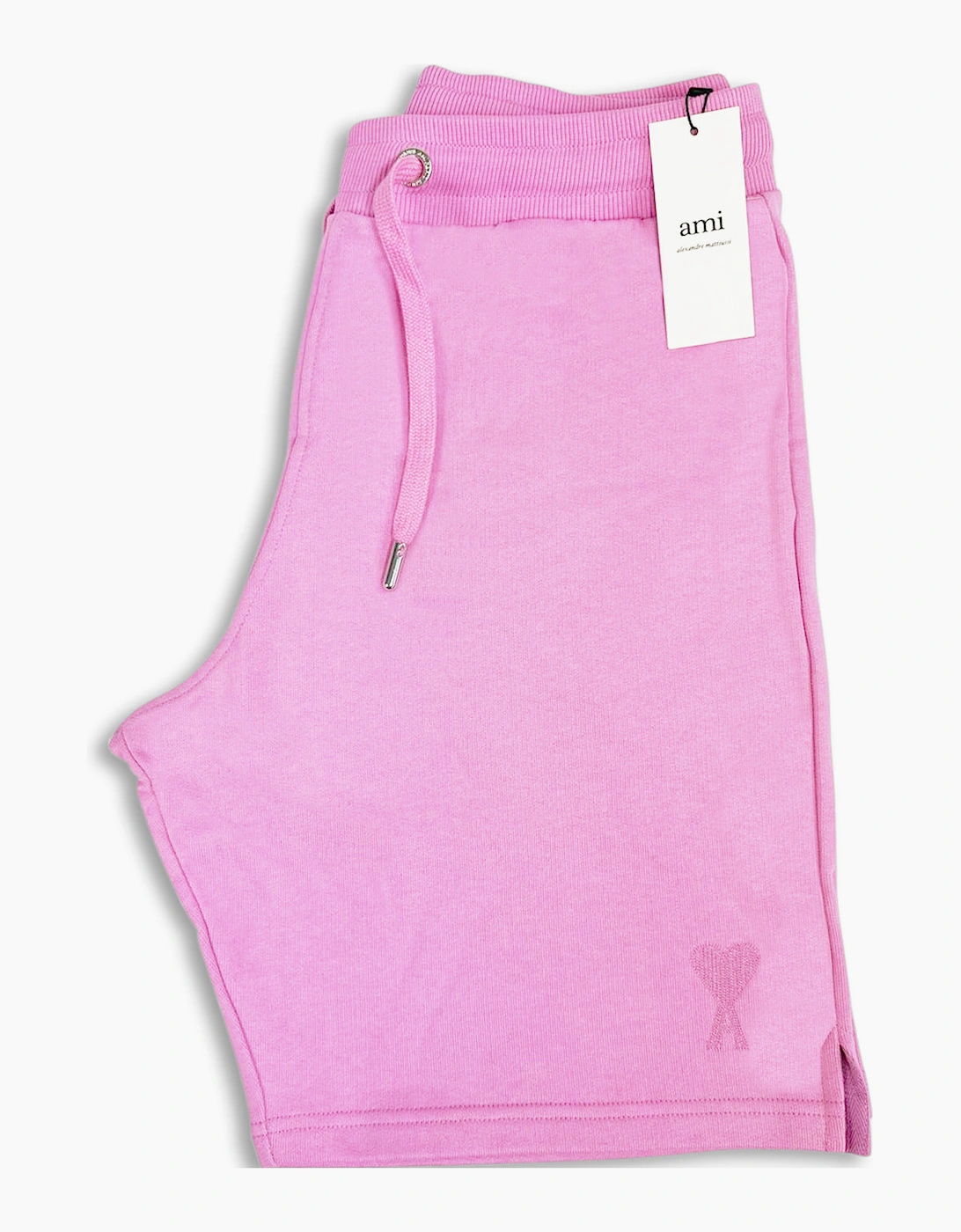 Ami Paris Men's Pink Candy Embroidered Logo Shorts - Size: L