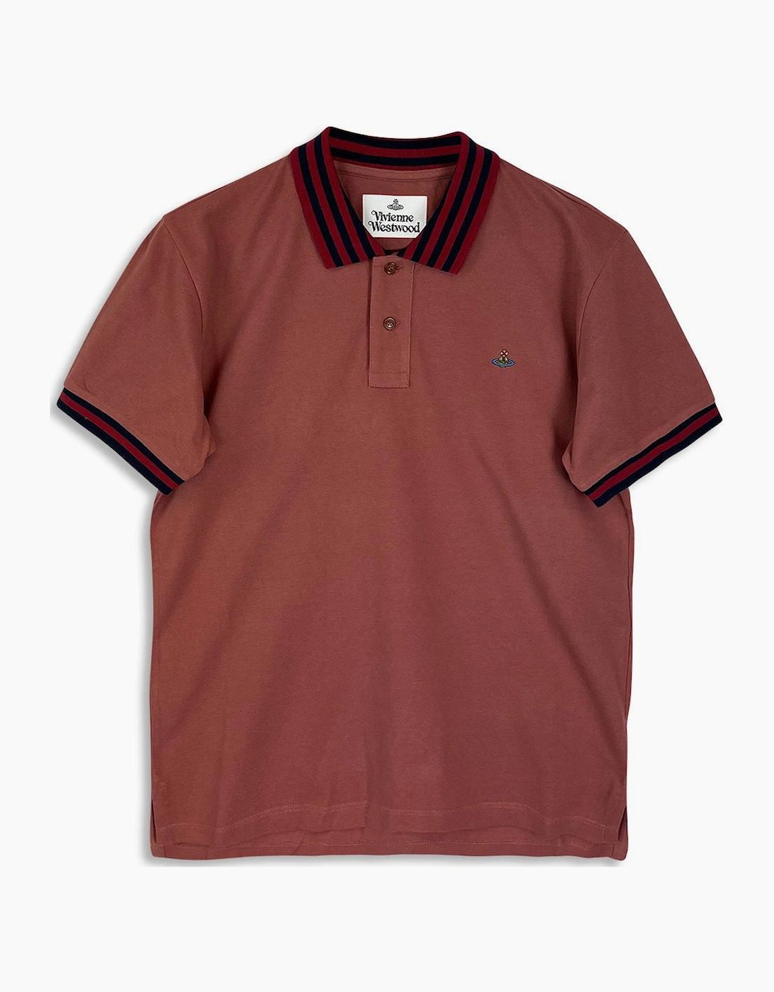Vivienne Westwood Men's Men's Light Brick Vivienne Westwood Contrasting Red Collar Polo Shirt