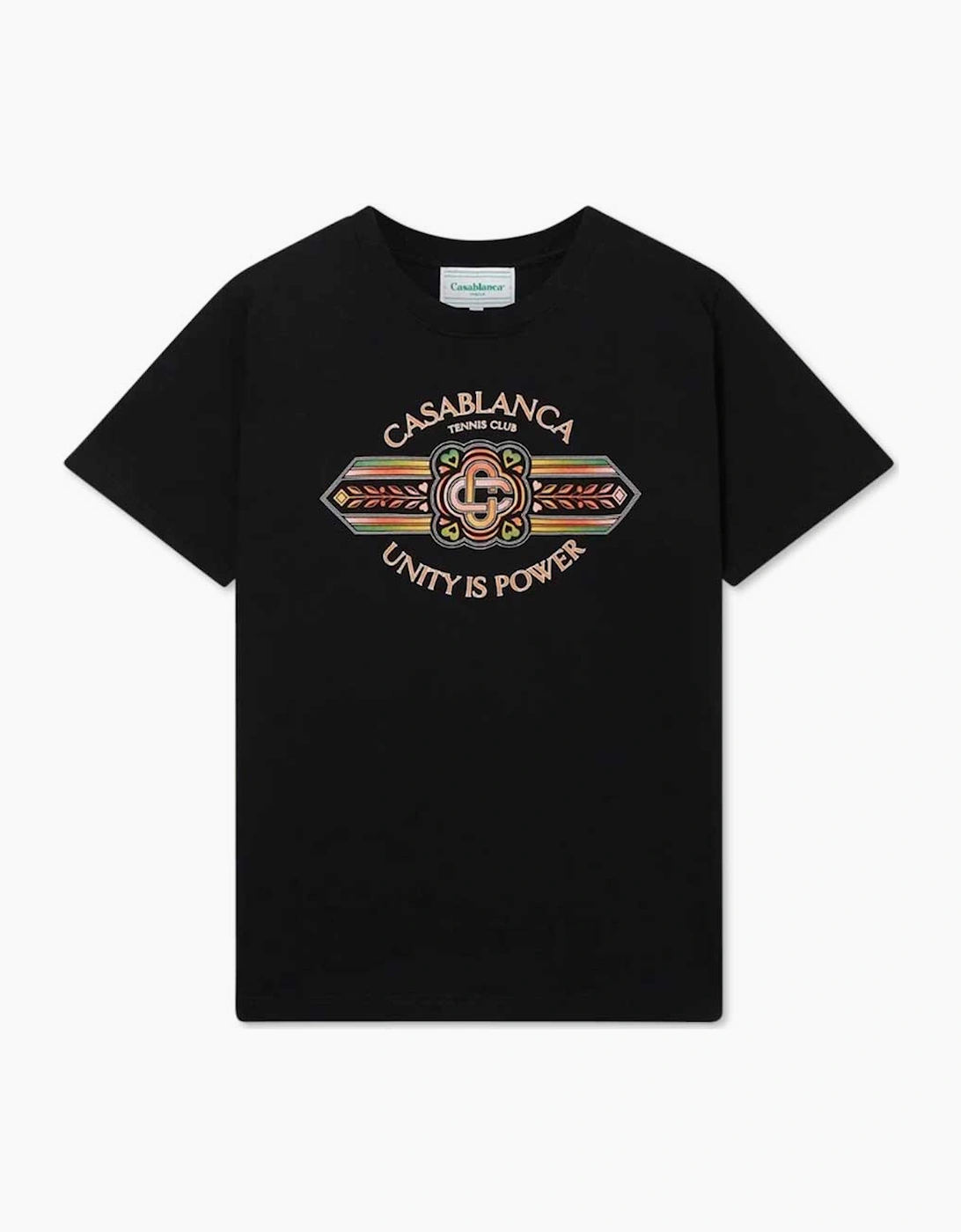 Casablanca Men's Black Unity Is Power Print T-Shirt  44 Xxl