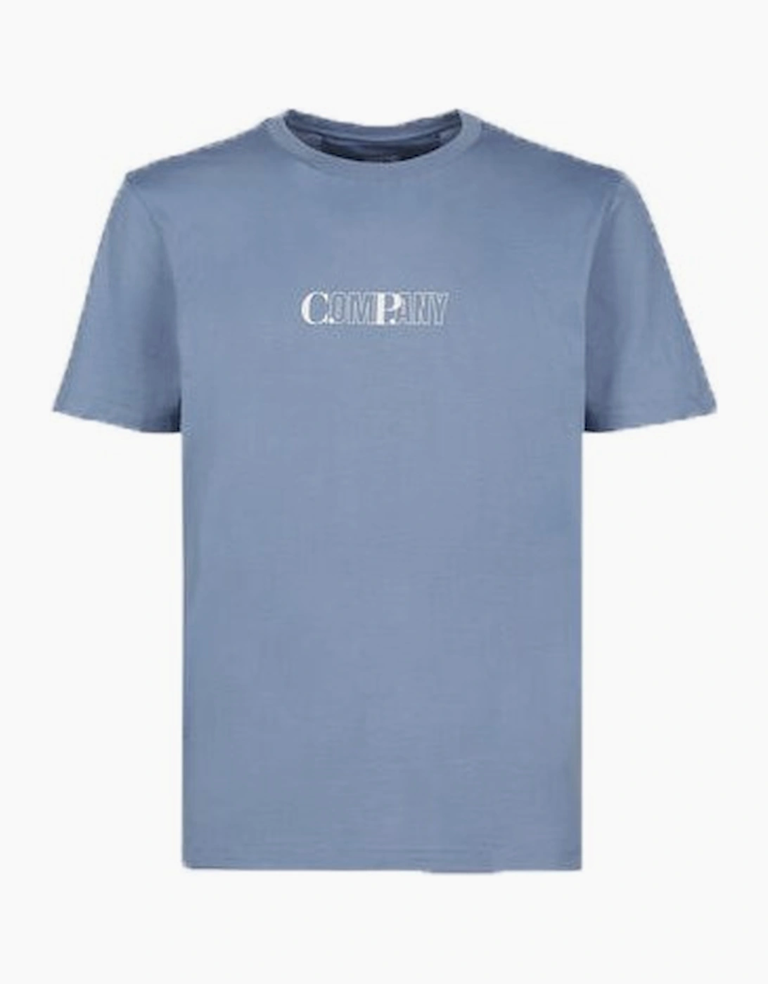 Cp Company Men's Blue Logo T Shirt - Infinity  42 Extra Large