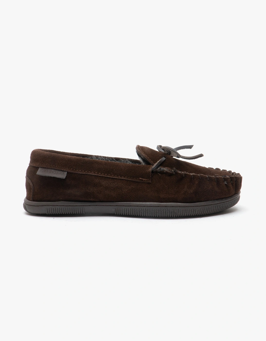 Hush Puppies Men's Hush Puppies ACE Mens Suede Moccasin Slippers Brown