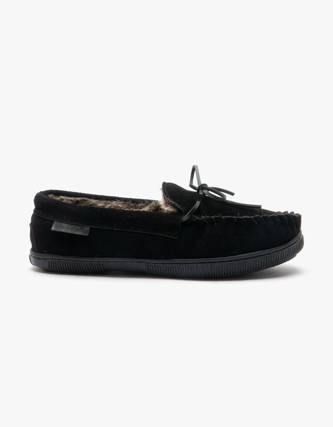 Hush Puppies Men's Hush Puppies ACE Mens Suede Moccasin Slippers Black