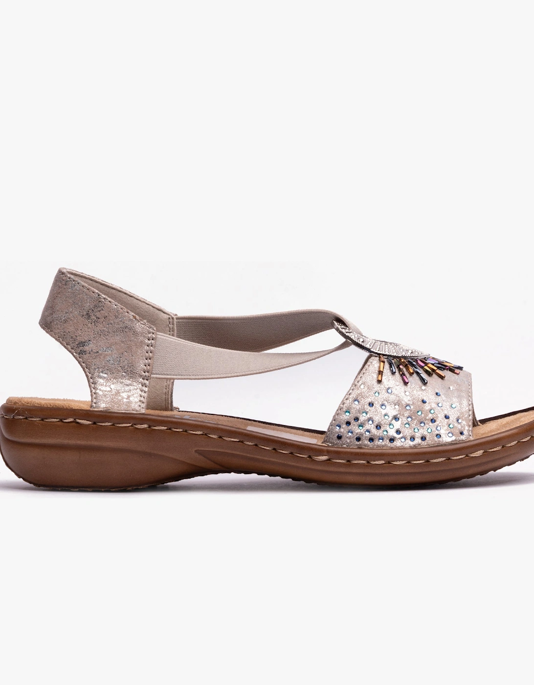 Rieker Women's Rieker 60880 Womens Slingback Sandals Metallic - Silver