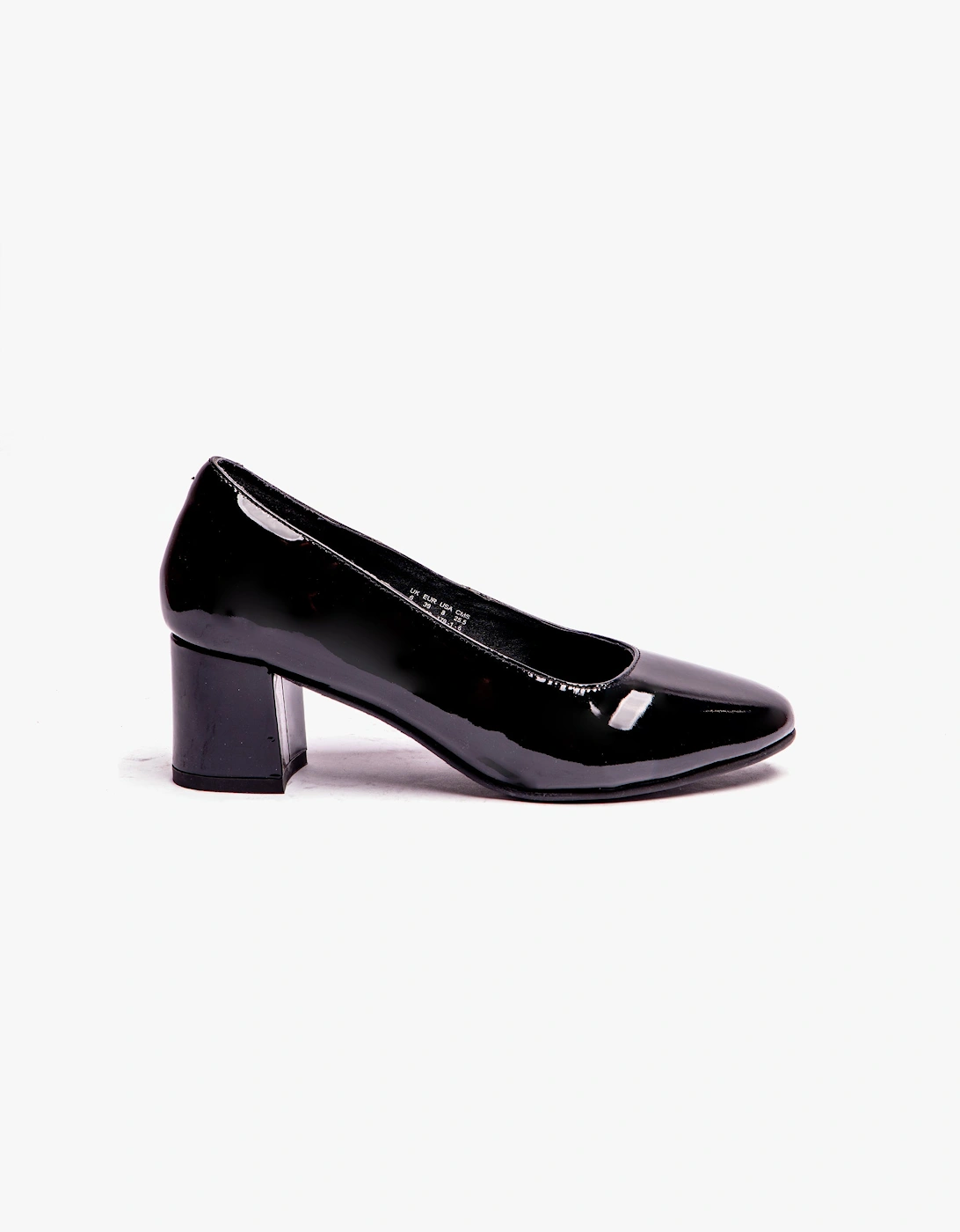 Hush Puppies Women's Hush Puppies ANNA Womens Leather Court Shoes Patent Black