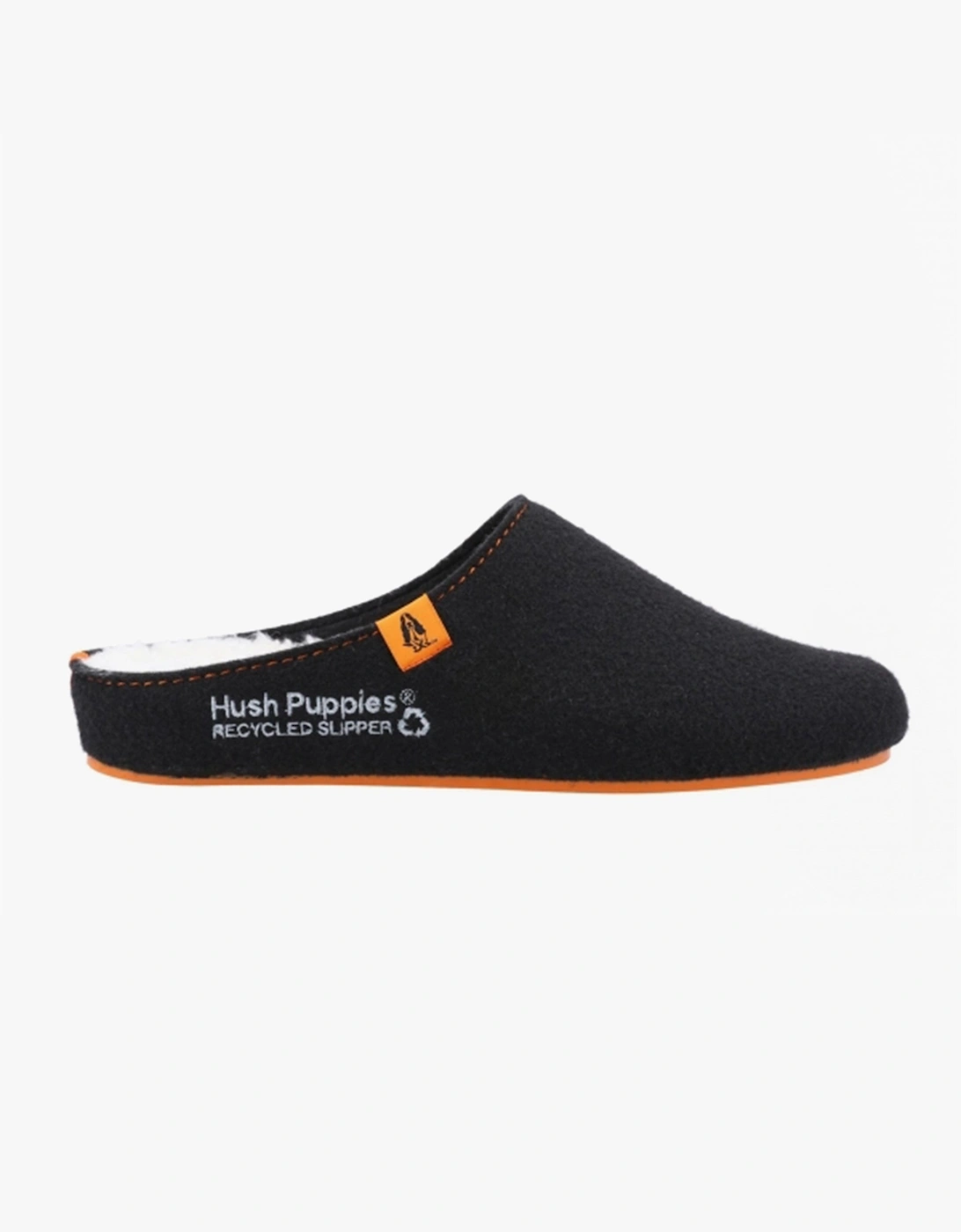 Hush Puppies Men's Hush Puppies GOOD Mens Fabric RPET Felt Mule Slippers Black