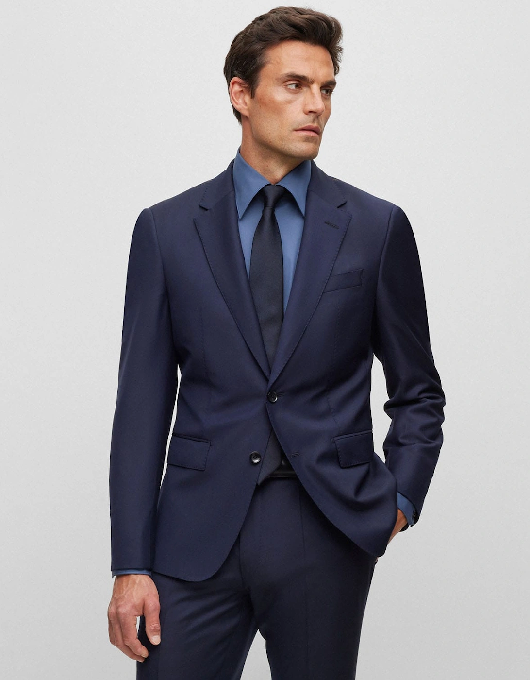 Hugo Boss Men's Navy Single-Breasted Blazer Jacket - - : 38 38 Inch