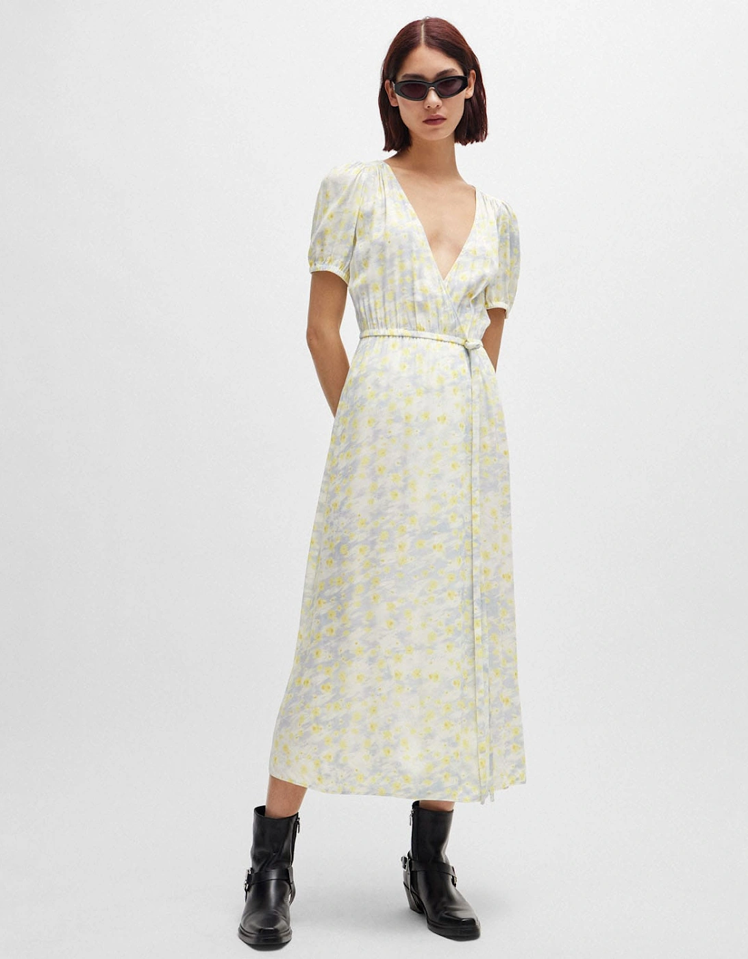 Hugo Boss Women's Kikoni-1 Wrap-Front Dress - White - Size: 14