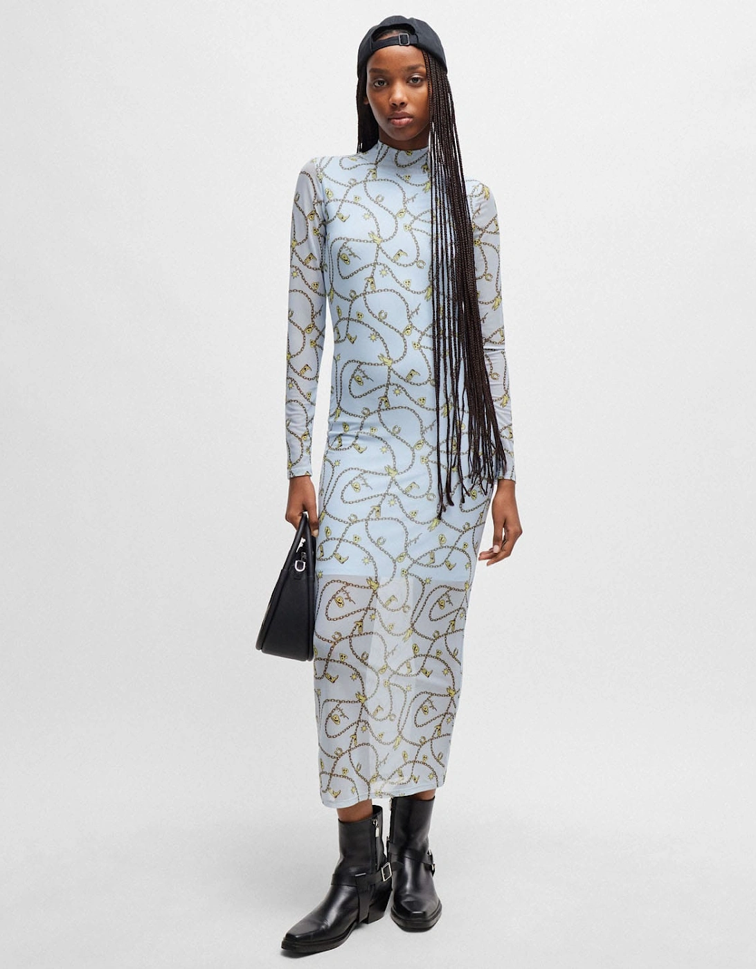 Hugo Boss Women's Nasuse_2 Long Dress - Blue - Size: 18/16