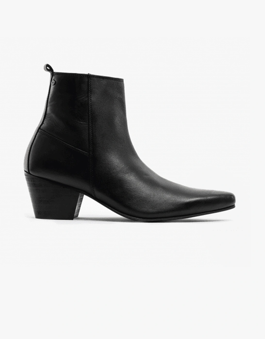 Men's Club Cubano LENNON Mens Leather Winklepicker Cuban Heel Boots Black - Size: 9