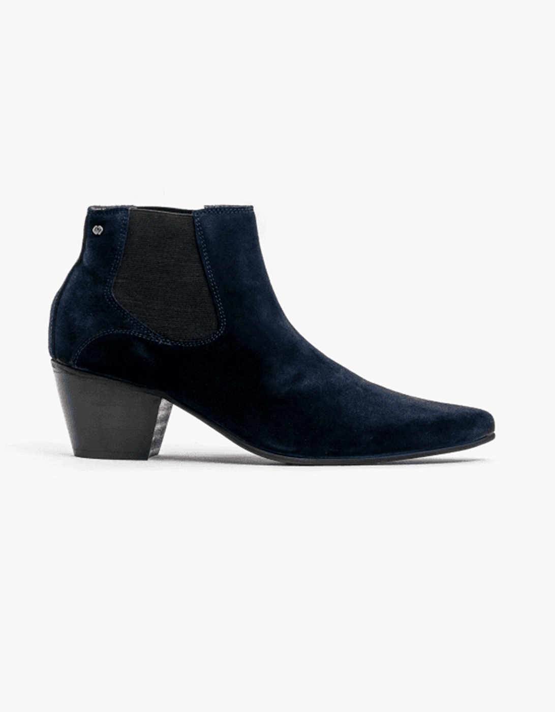 Men's Club Cubano McCARTNEY Mens Suede Winklepicker Cuban Heel Boots Navy - Blue - Size: 11