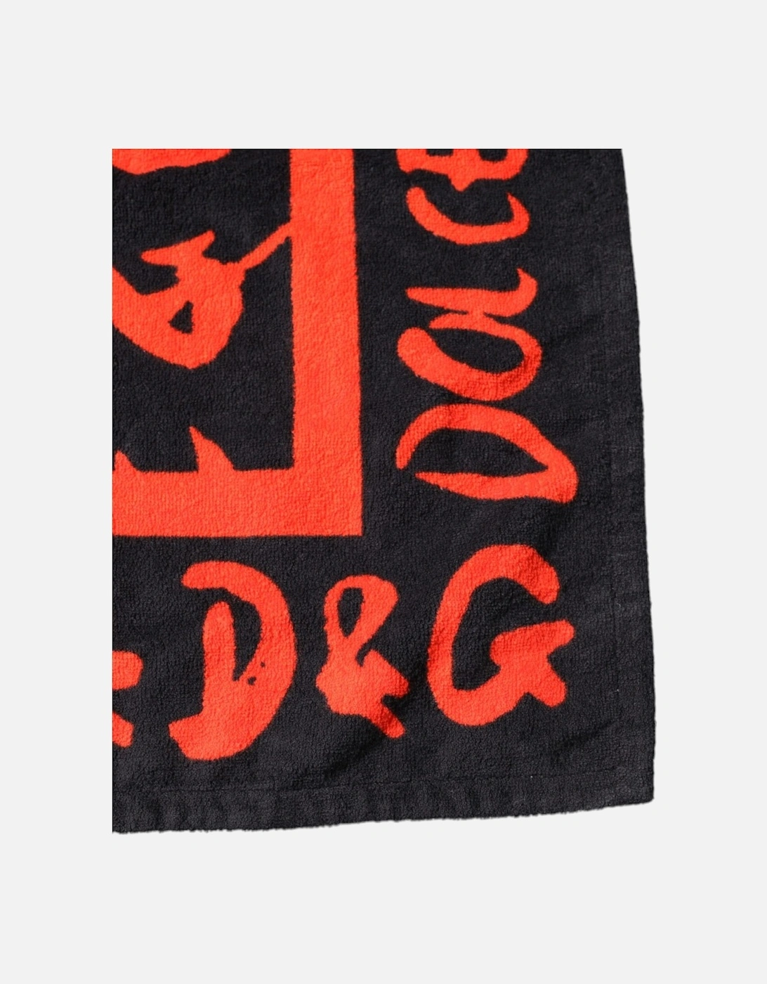 Logo Print Cotton Beach Towel Women - Black And Red Miscellaneous
