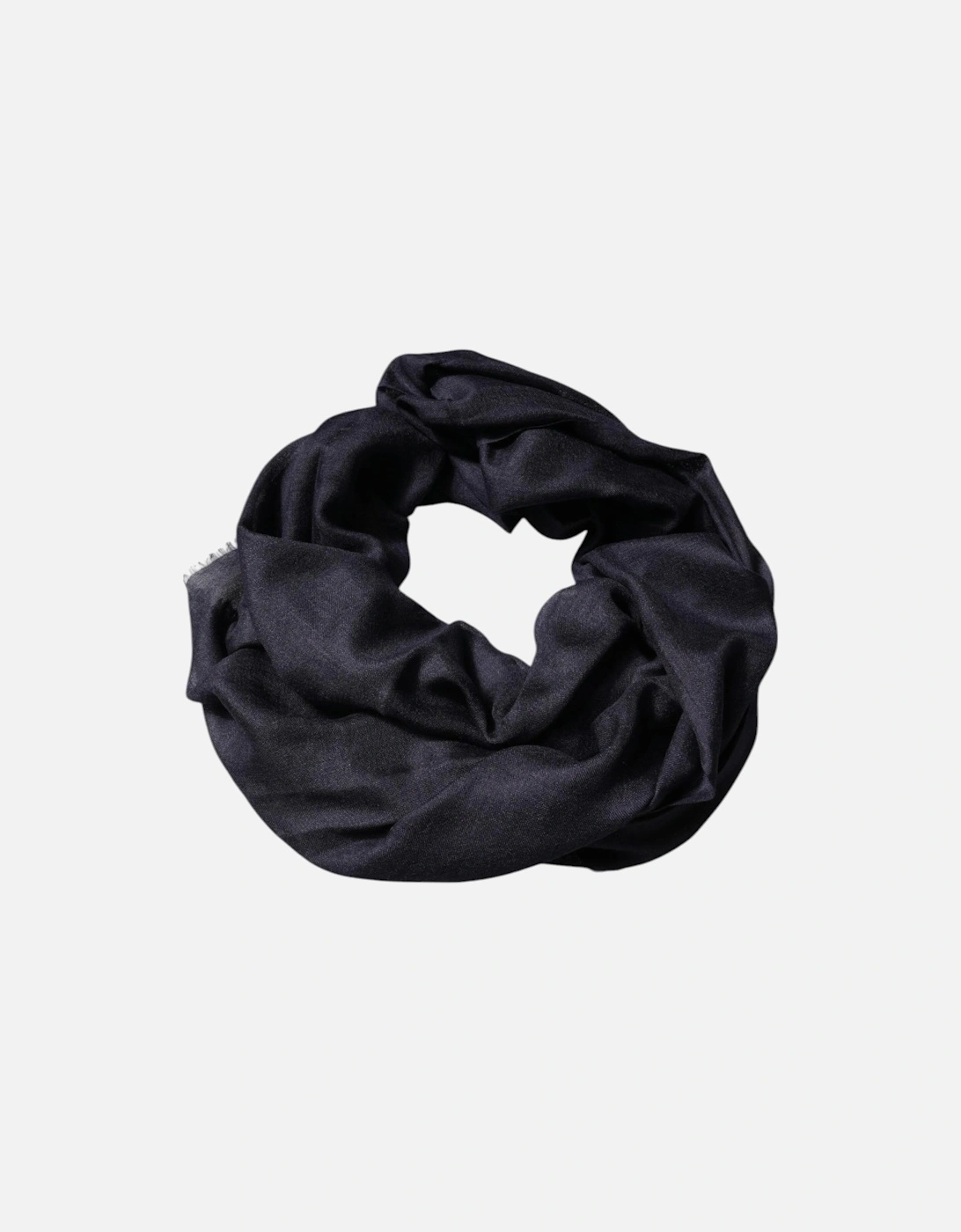 Cashmere Silk Shawl Scarf with Logo Details Women - Black Scarves, 5 of 4
