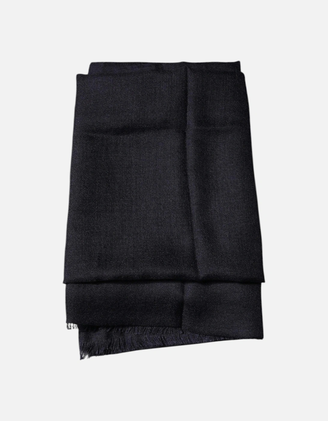 Cashmere Silk Shawl Scarf with Logo Details Women - Black Scarves