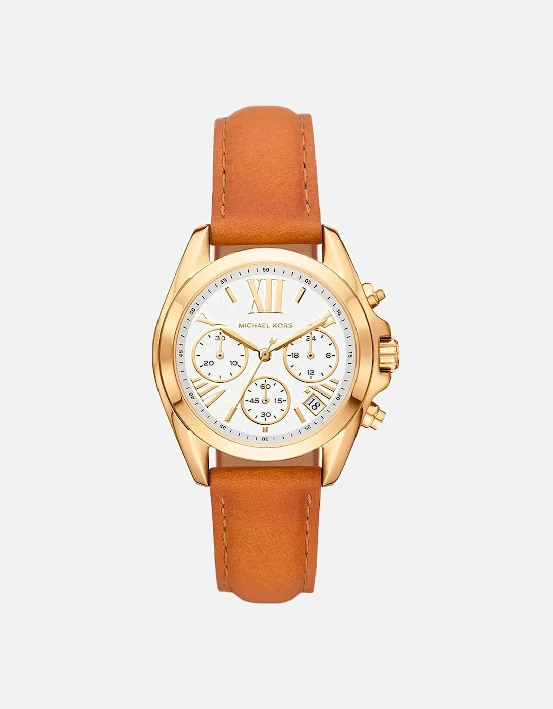 Stainless Steel Quartz Chronograph Leather Watch Women - Brown Watches, 3 of 2