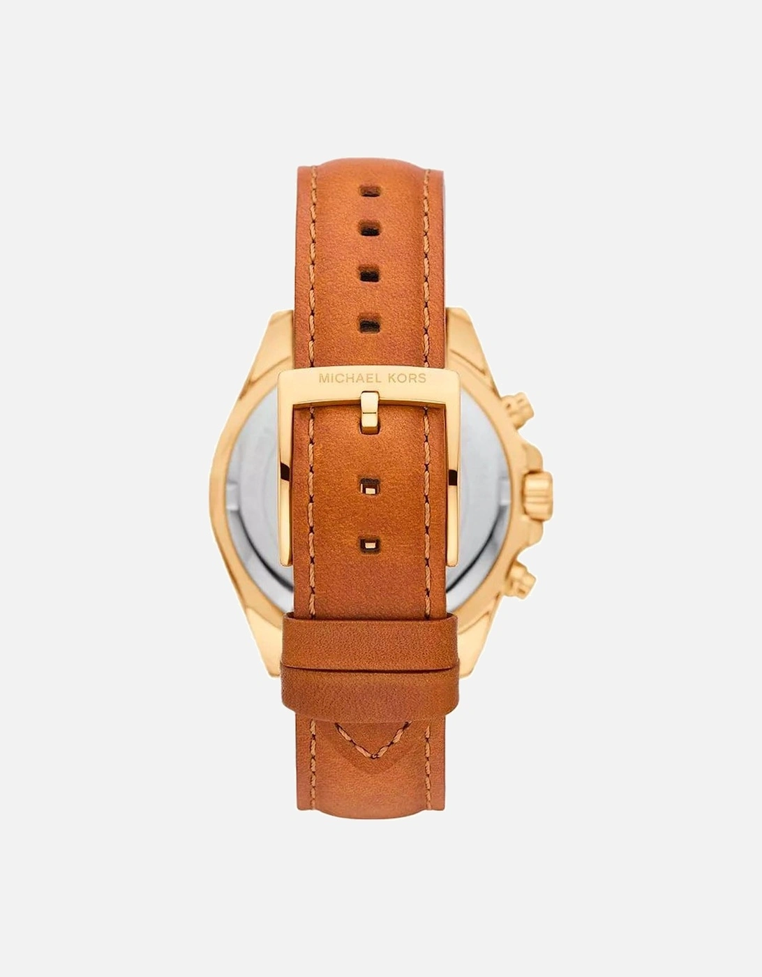 Stainless Steel Quartz Chronograph Leather Watch Women - Brown Watches