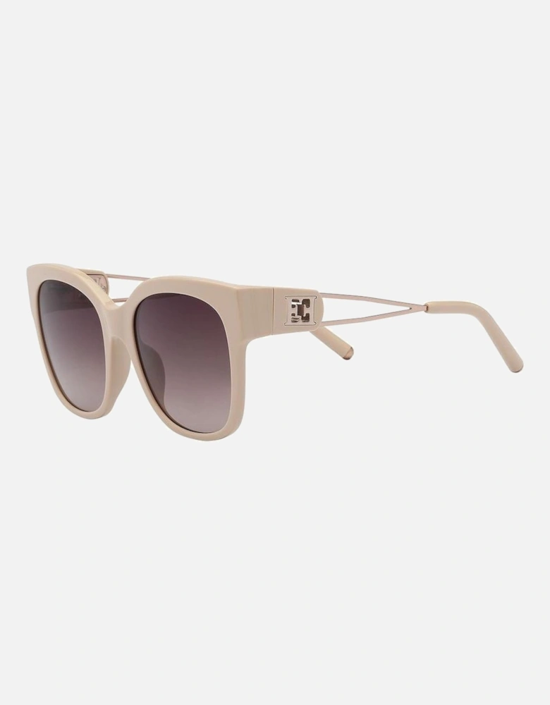 Metal Sunglasses with Degraded Lenses Women - Beige