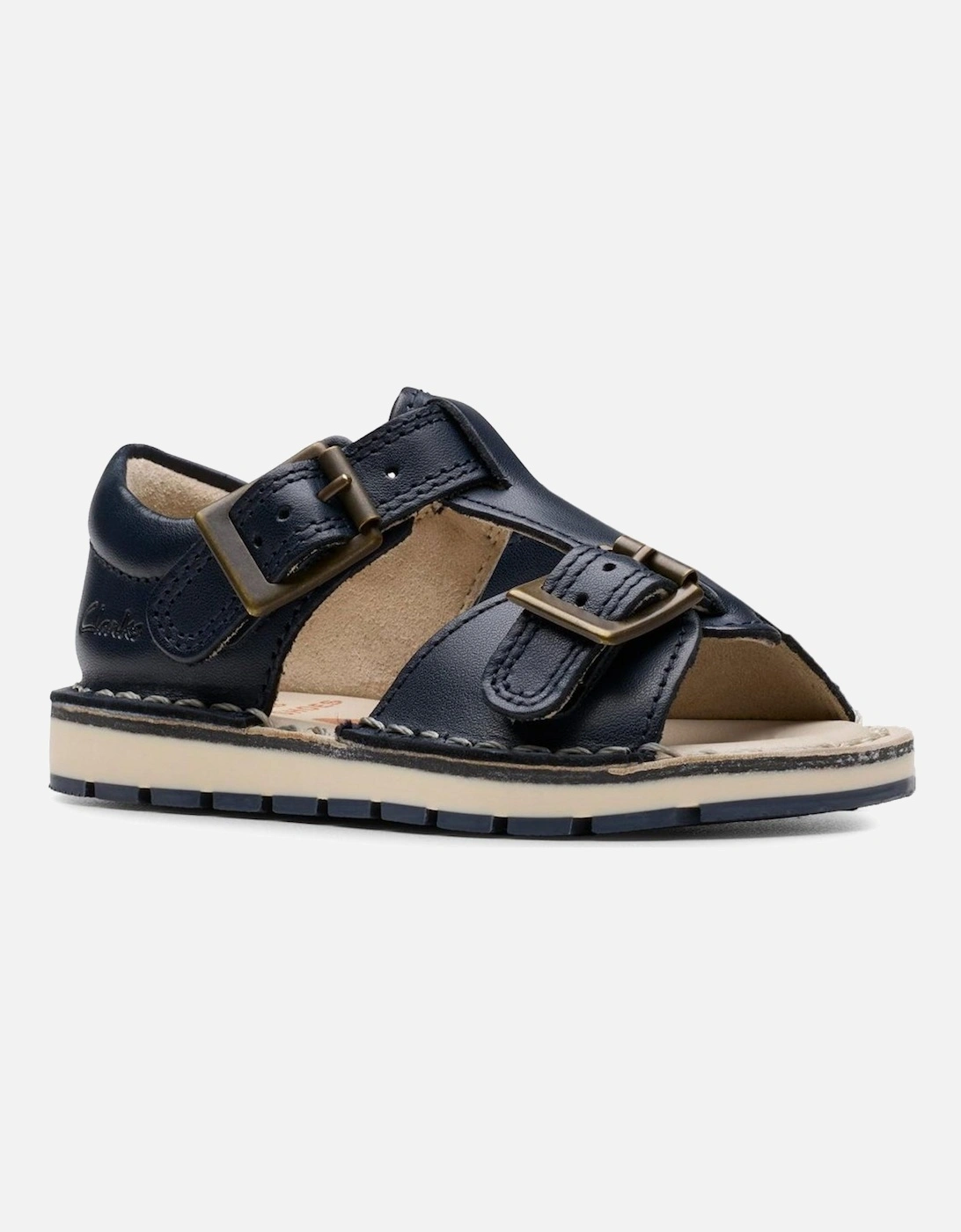 Clarks Girls Navy  Playsun Reef T Infant Sandals - Size 6.5/F (Standard) Kids
