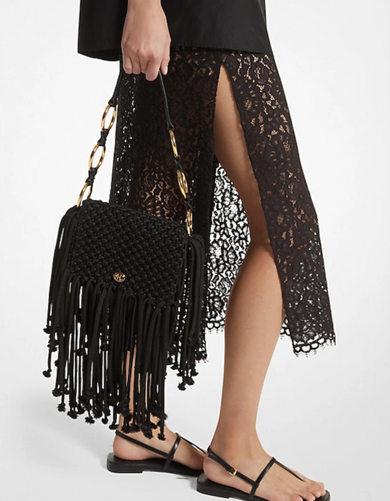 Marissa Medium Hand-Woven Macramé Shoulder Bag