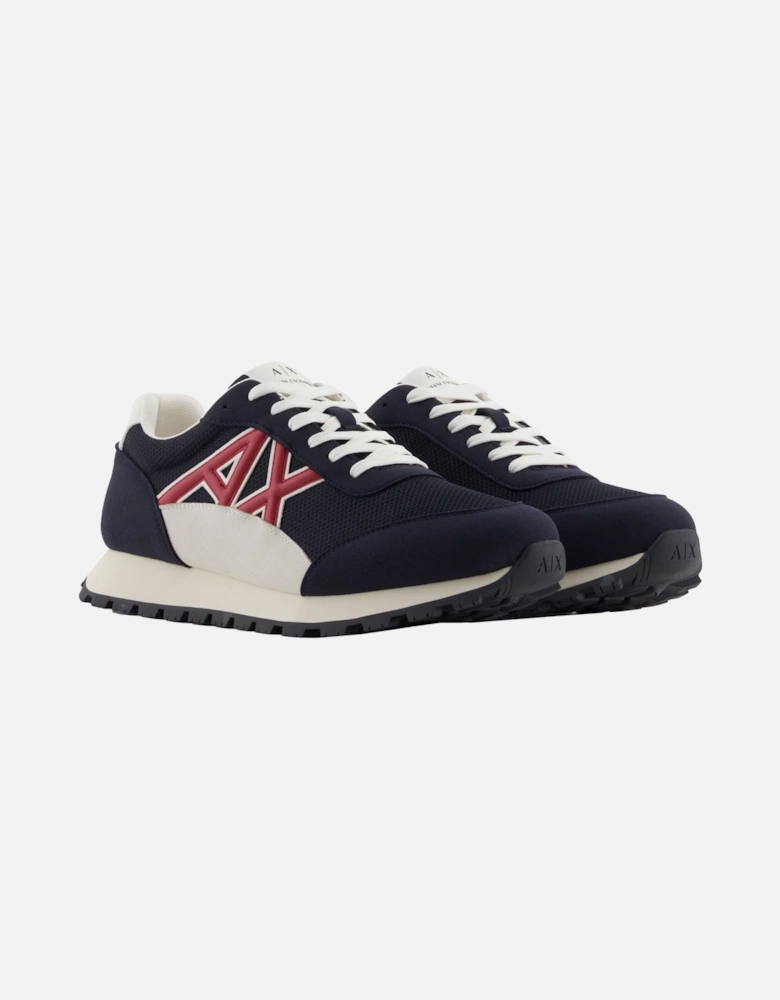 Echo Suede Mesh Nylon Trainer Deep Navy/Cardinal Red