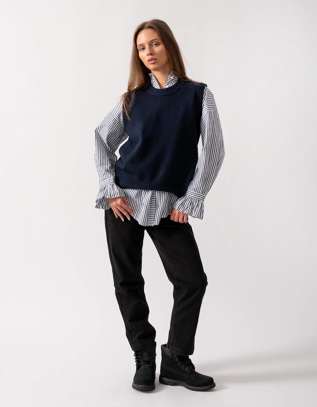 Holly Womens Crew Neck Knit Tank Top