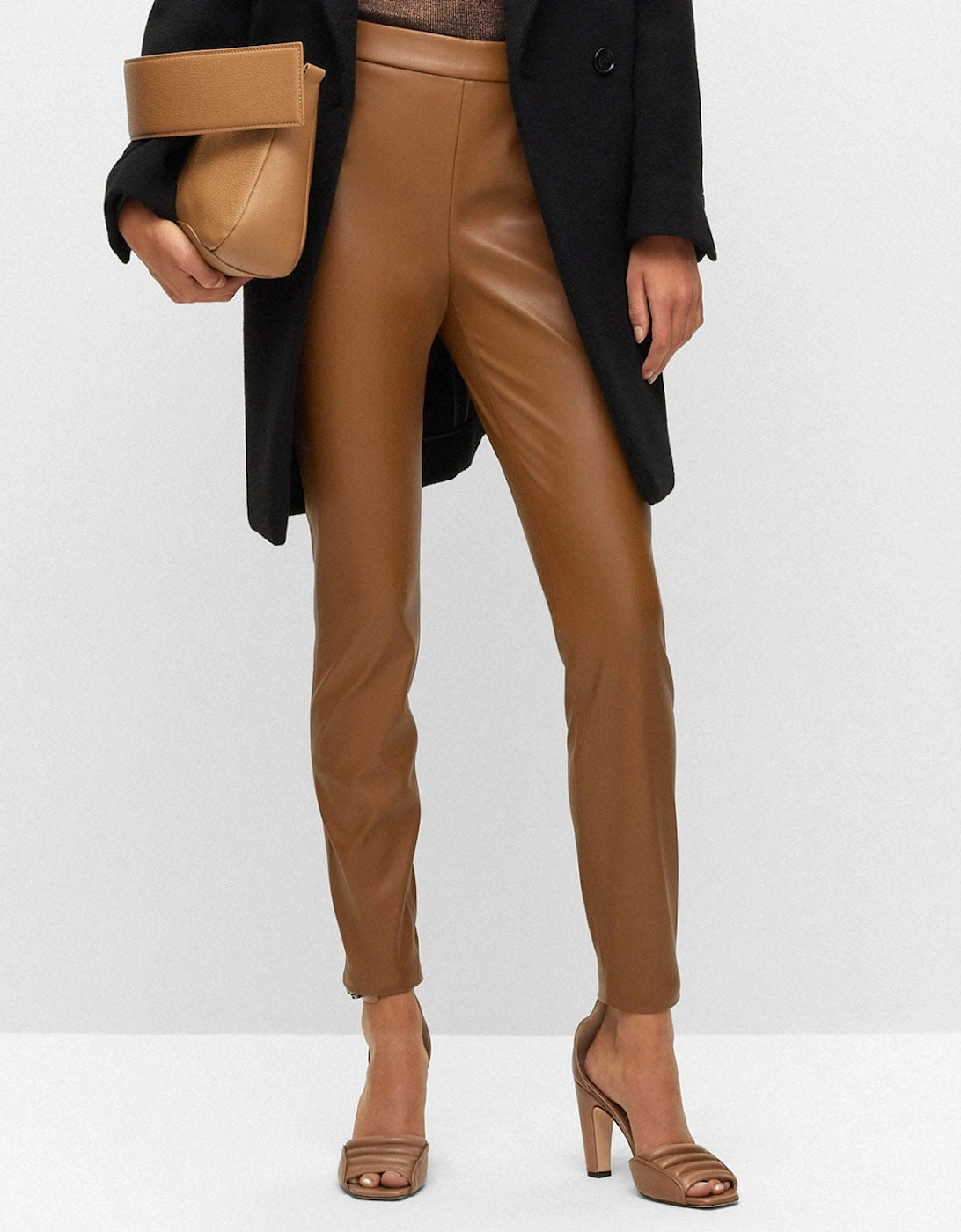 Hugo Boss Women's C_Taslimah Skinny-Fit Trousers - Red/Orange/Brown - Size: 4