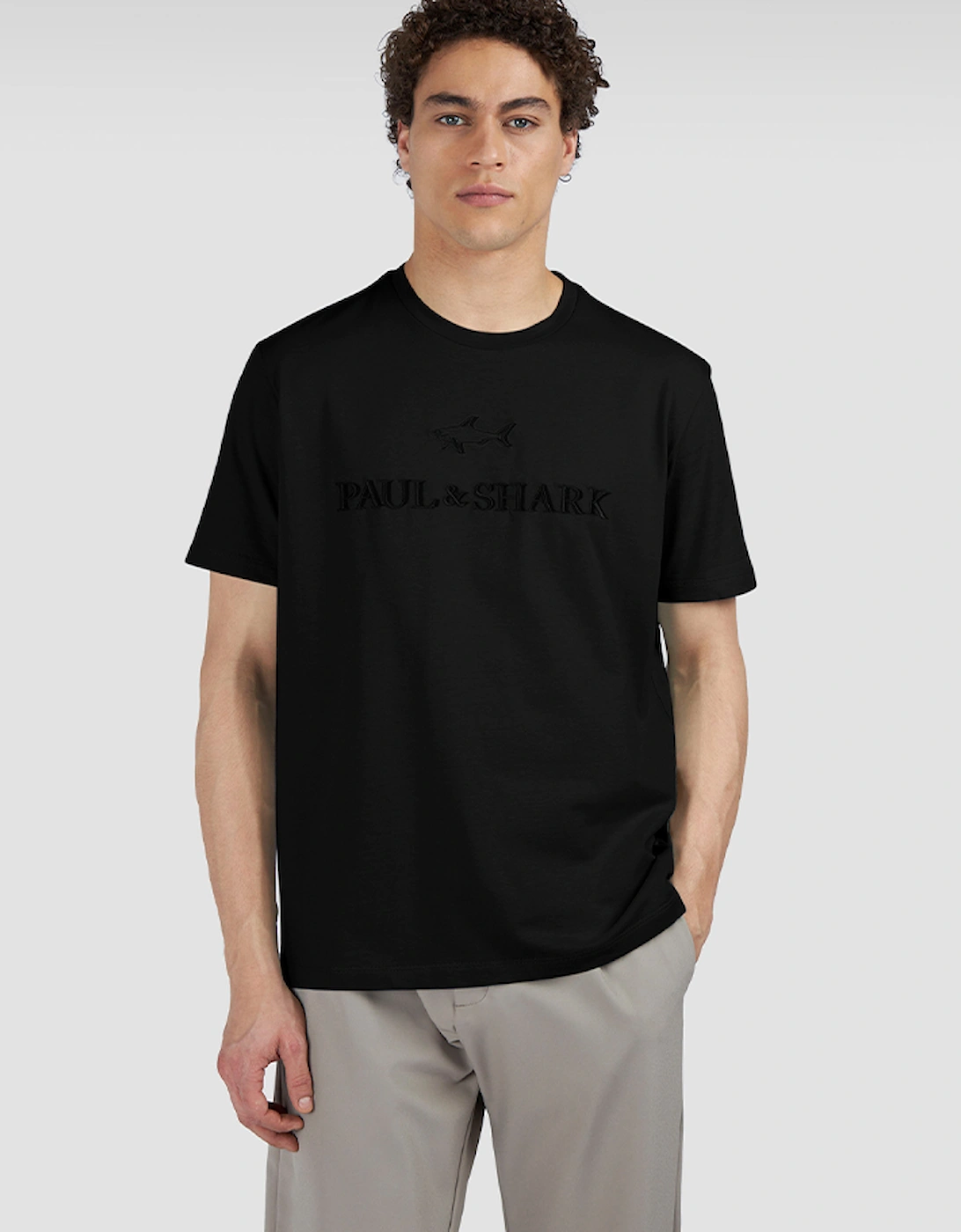 Paul & Shark Men's Black Cotton Jersey T-Shirt With Logo Embroidery - : 44 Xxl