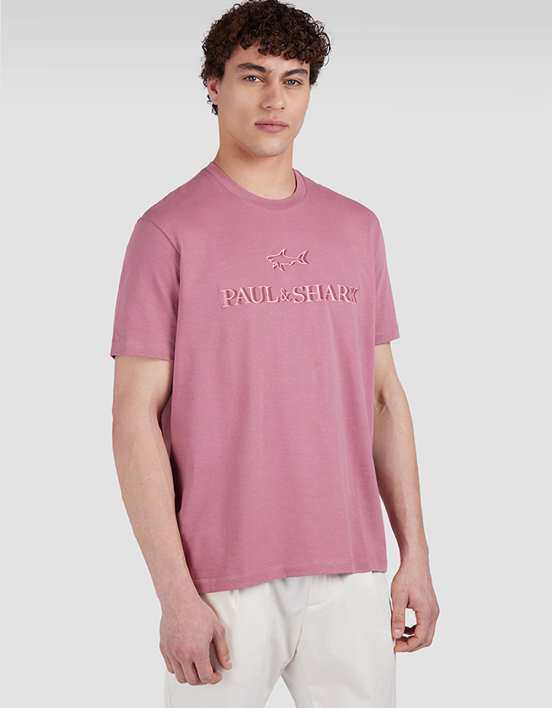 Paul & Shark Men's Pink Cotton Jersey T-Shirt With Logo Embroidery - Size 44