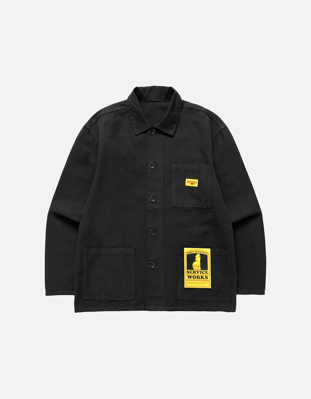 Men's Service Works Canvas Chore Shirt - Black - Size: Regular/36