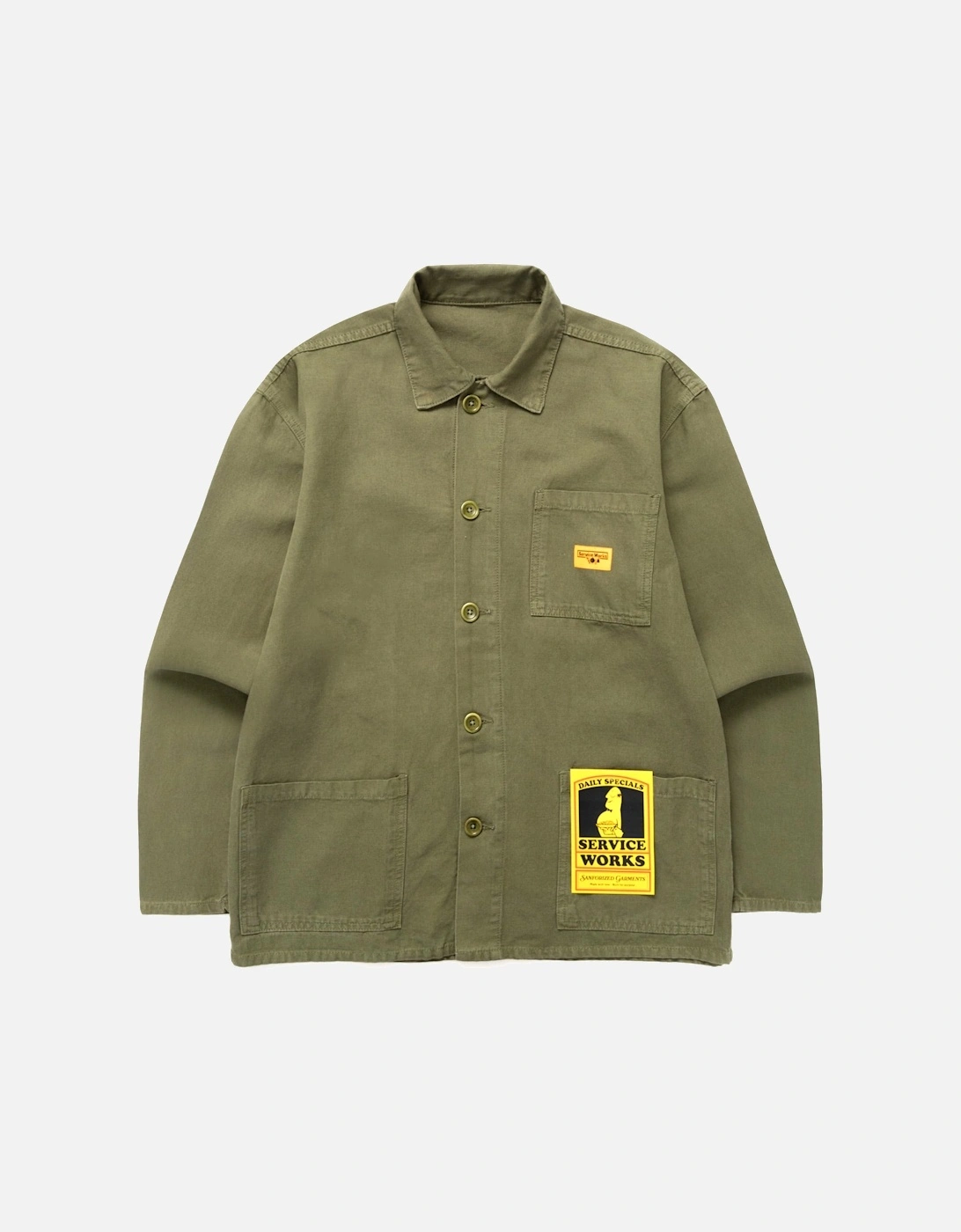 Men's Service Works Canvas Chore Shirt - Green - Size: Regular/40