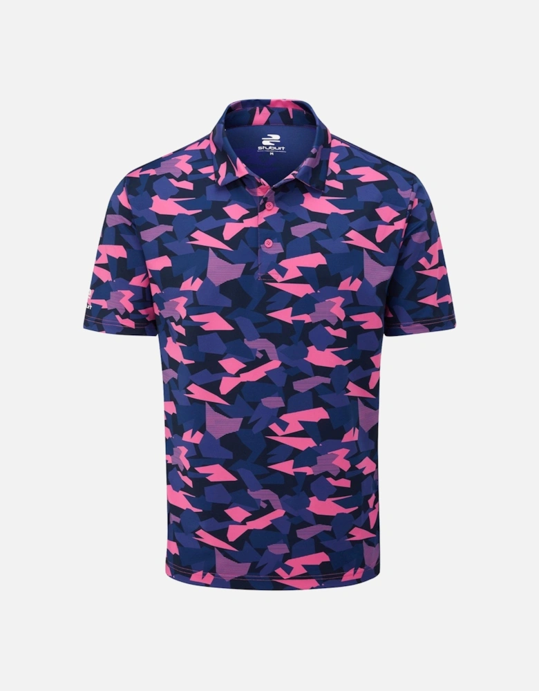 Mens Golf Bullfinch Polo - Blue/pink