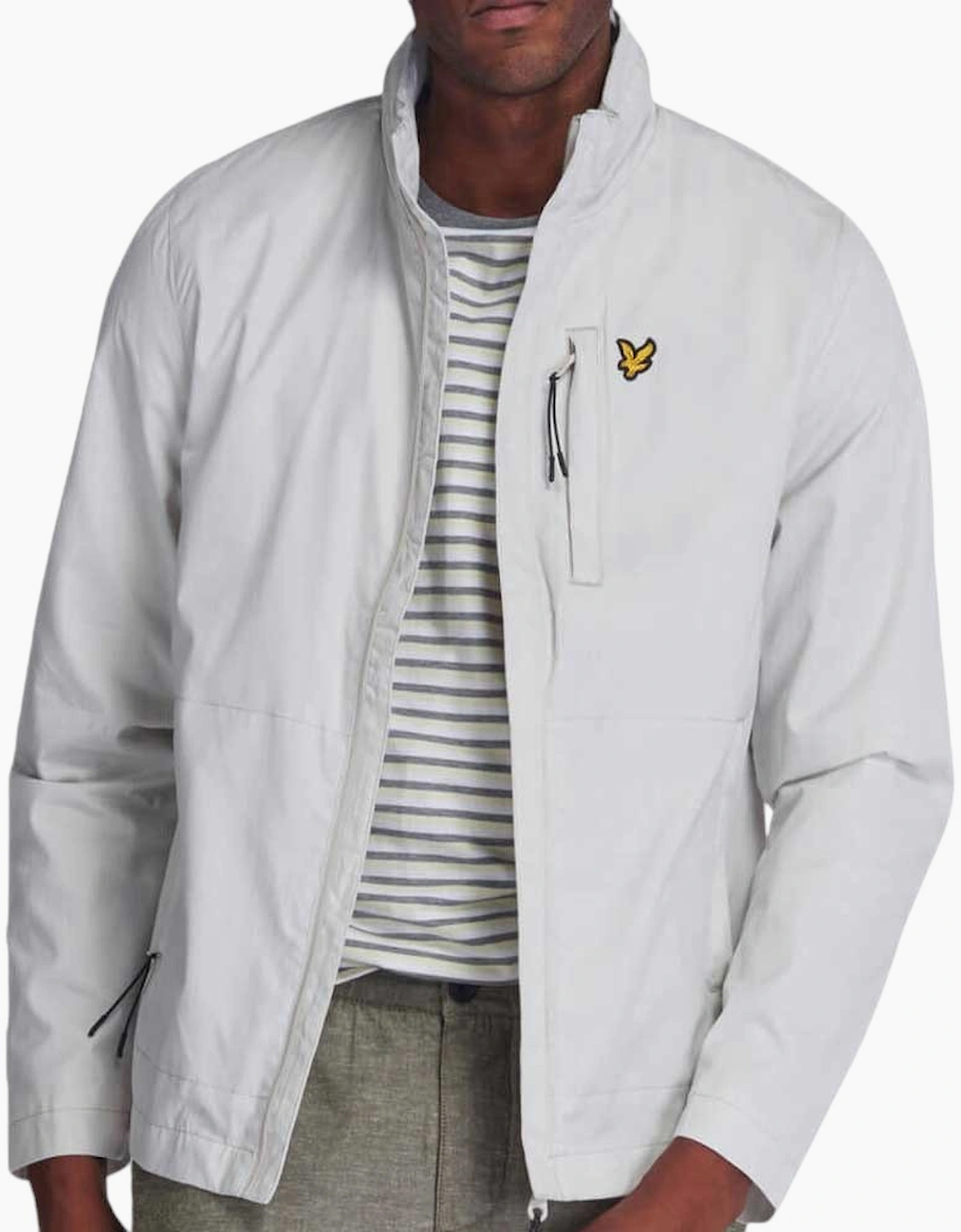 Men's Lyle & Scott JK1220V Mens Funnel Neck Jacket Casual Padded Lightweight Warm Coat - Grey - Size: 44/Regular