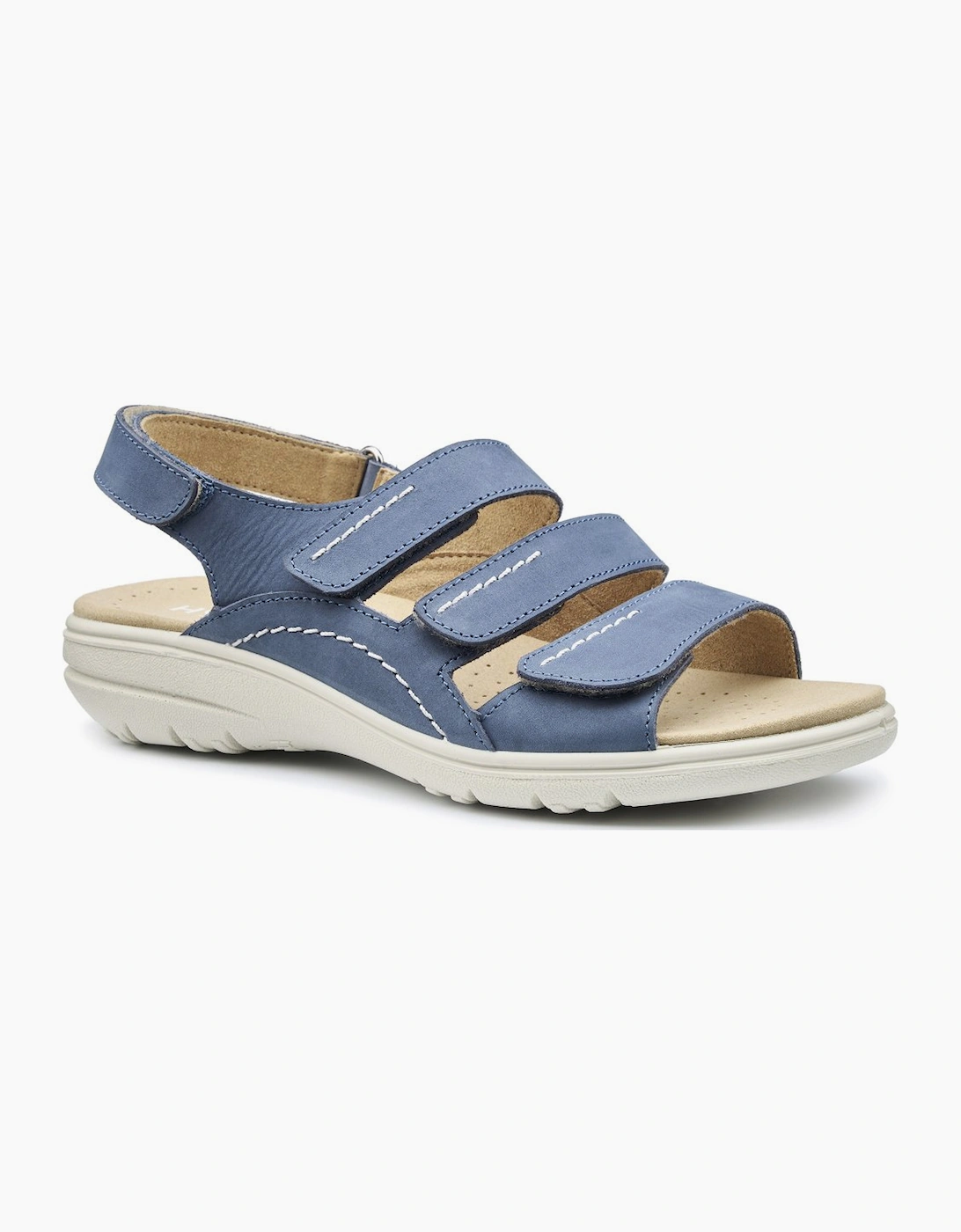 Hotter Women's Blue Abigail Wide Sandals - Size: 7.5