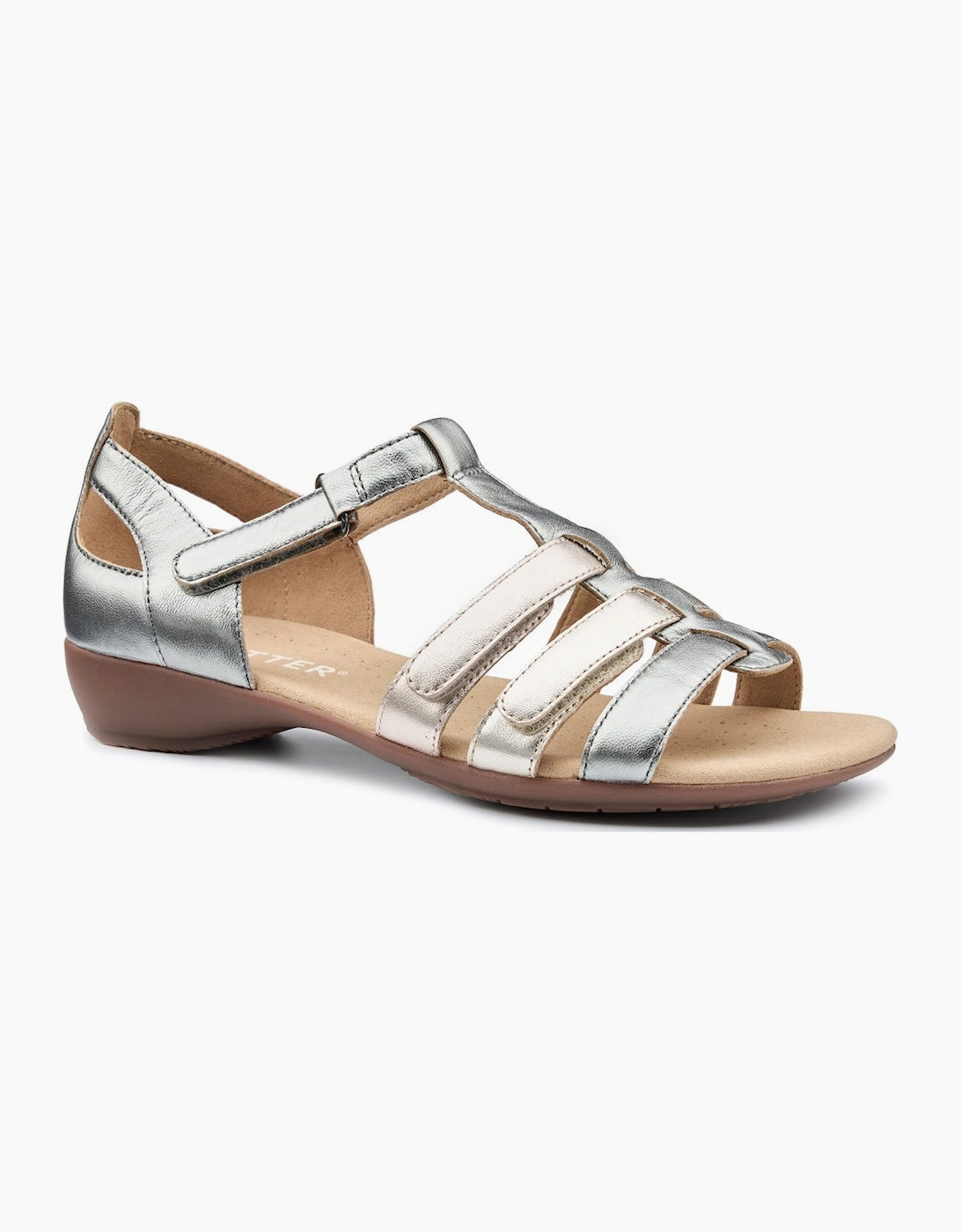 Hotter Women's Silver Solei Wide Sandals - Size: 7