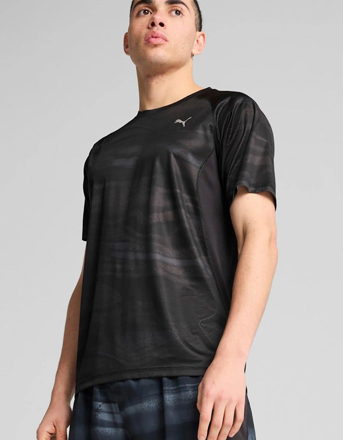 Mens Running Velocity Printed T-Shirt - Black, 4 of 3