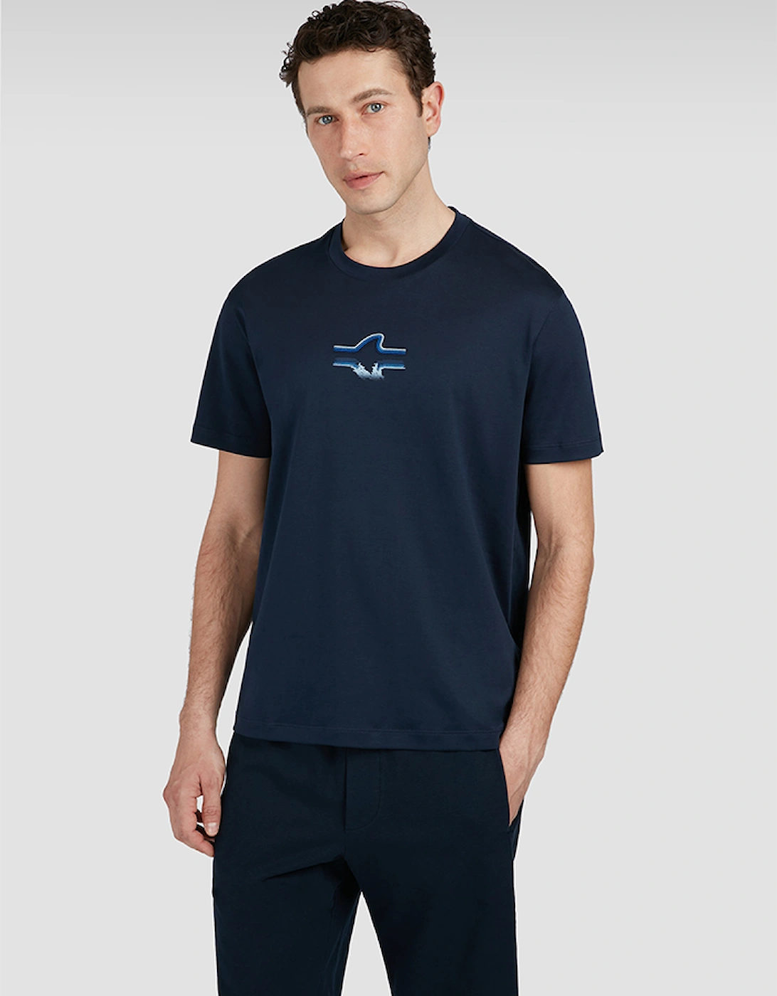 Paul & Shark Men's T-Shirt In Supima® Cotton Jersey With Fin Embroidery - : 38 Medium