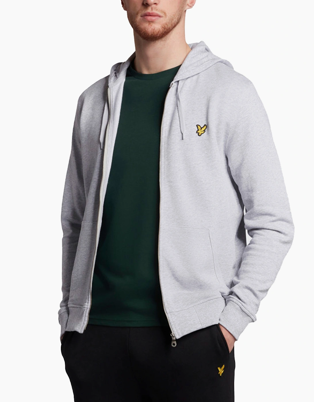 Men's Lyle & Scott ML420VOG Mens Hoodies Long Sleeve Full Zip Winter New Hooded Tops - Grey - Size: Regular/36