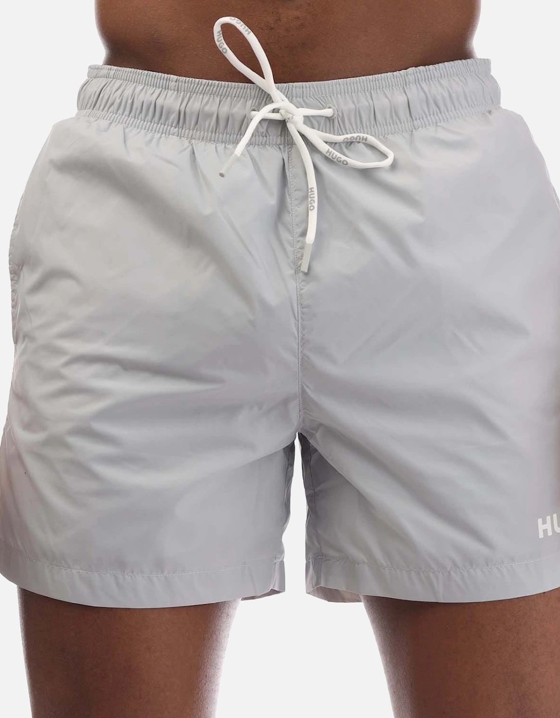 Hugo Boss Men's Haiti Contrast Logo Swim Shorts - Grey - Size: 35/34/32