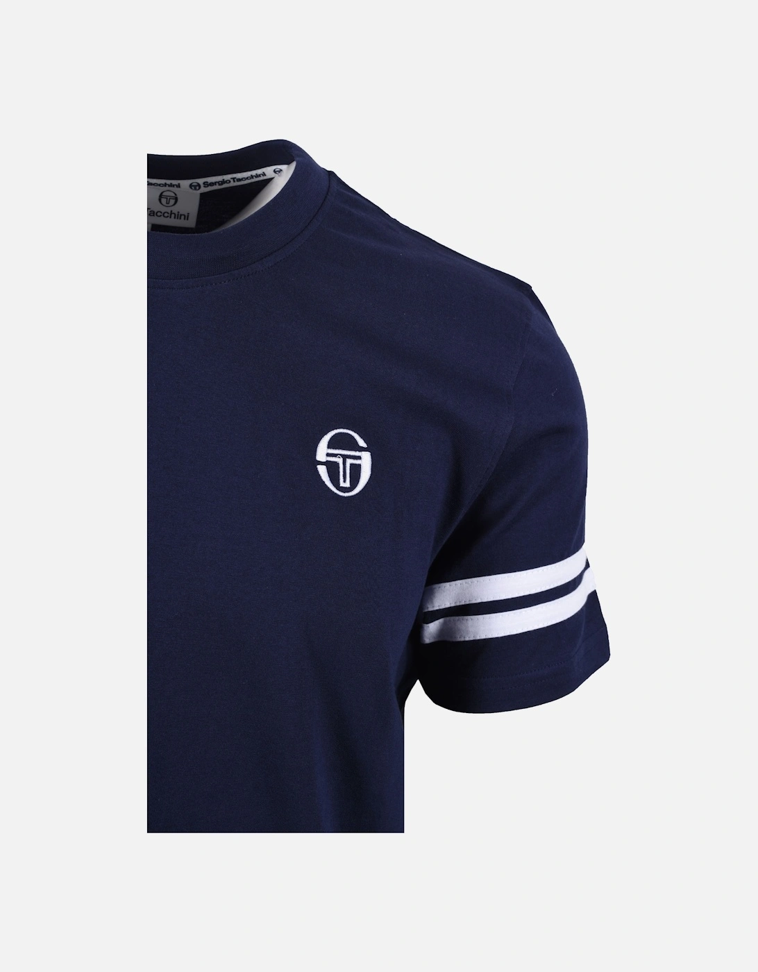 Sergio Tacchini Men's Maritime Blue/White Grello Crew Neck T-Shirt - (Uk, Alpha, S To 5XL) - Image 3