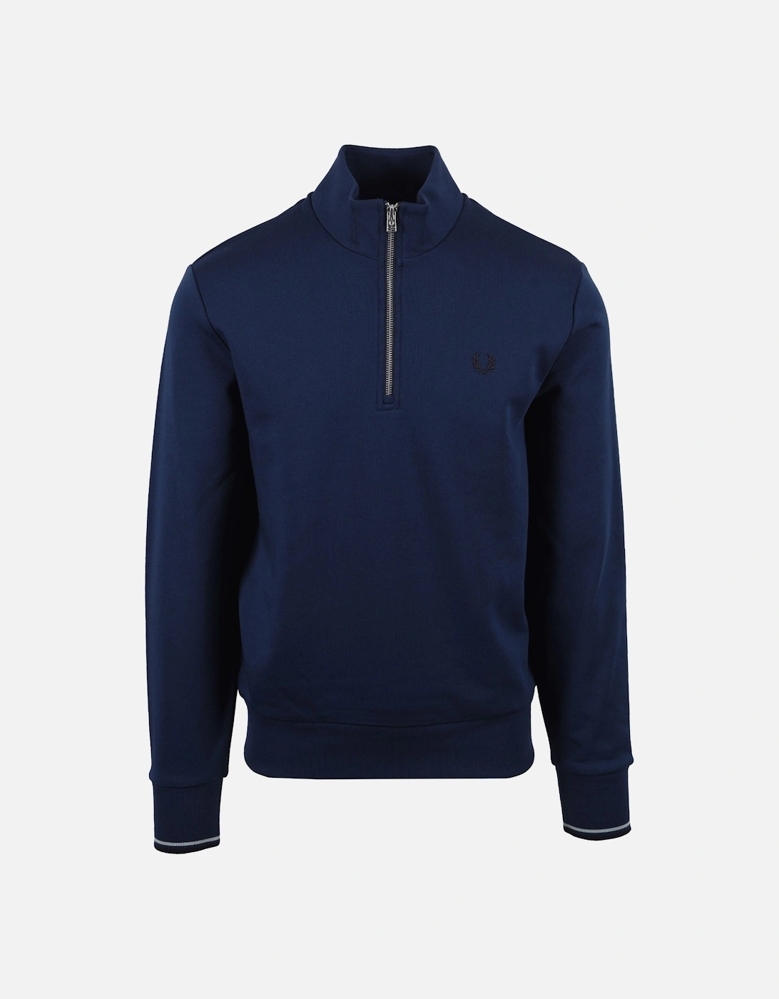 Men's Fred Perry Half Zip Sweatshirt Tennis Blue - Navy - Size: SIZE 3xl