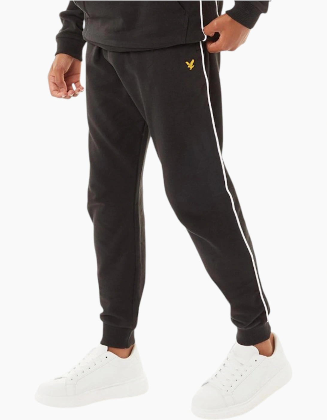 Lyle And Scott Men's Black Lyle & Scott Jogger Fleece Bottom Sweatpants Trouser Contrast Piping  32/30/31 S