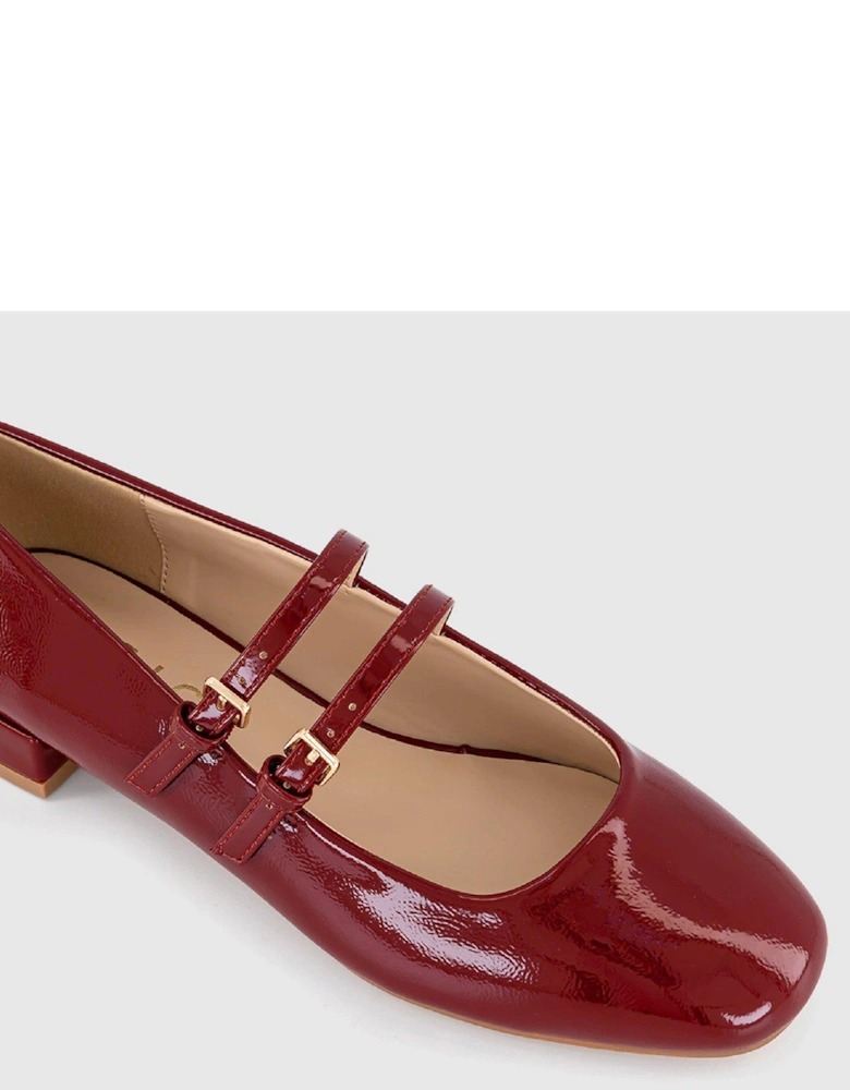 Frances Two Strap Mary Jane Shoe - Red Patent