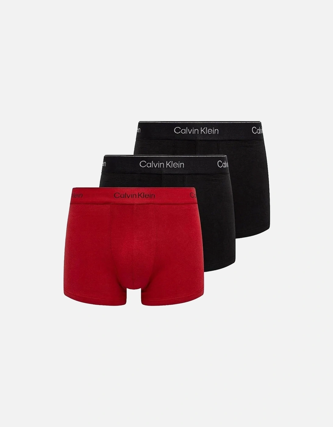 Calvin Klein Men's Multi/Black 3Pk Trunk Boxer Shorts Black/Red - : 37/36/32 Xl
