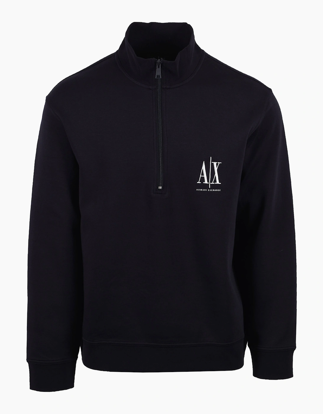 Armani Exchange Men's Navy Half Zip Sweatshirt Deep Size Xl