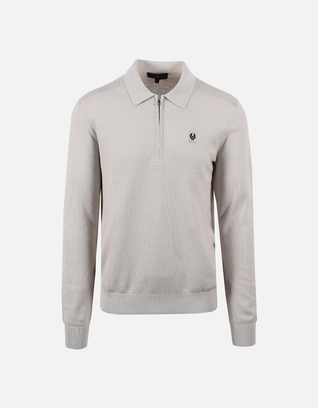Belstaff Men's Cream Drift Knitted Long Sleeve Polo Stone Beige - : 44/Regular 2XL