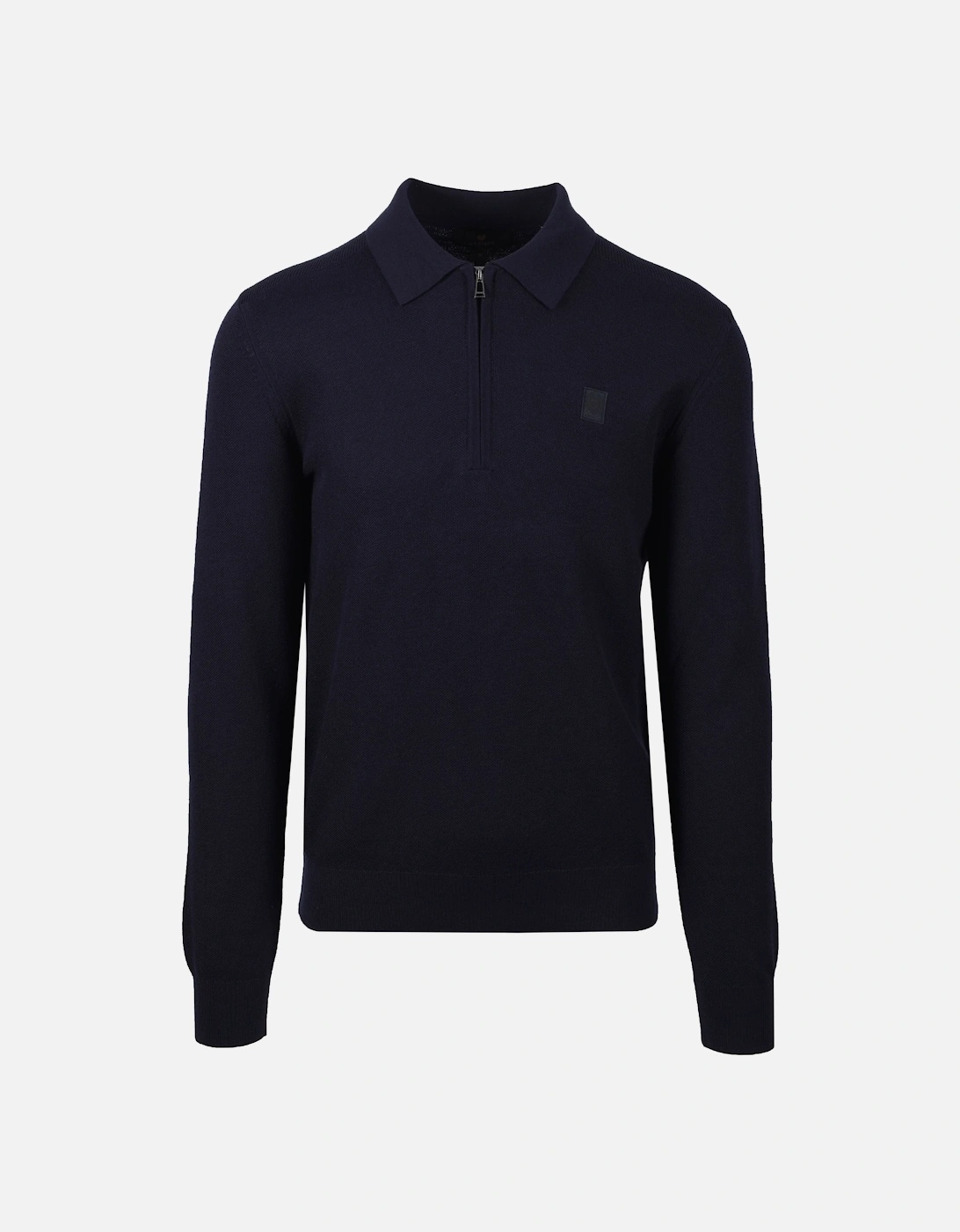 Belstaff Men's Dark Drift Knitted Long Sleeve Polo Ink - : 44/Regular 2XL