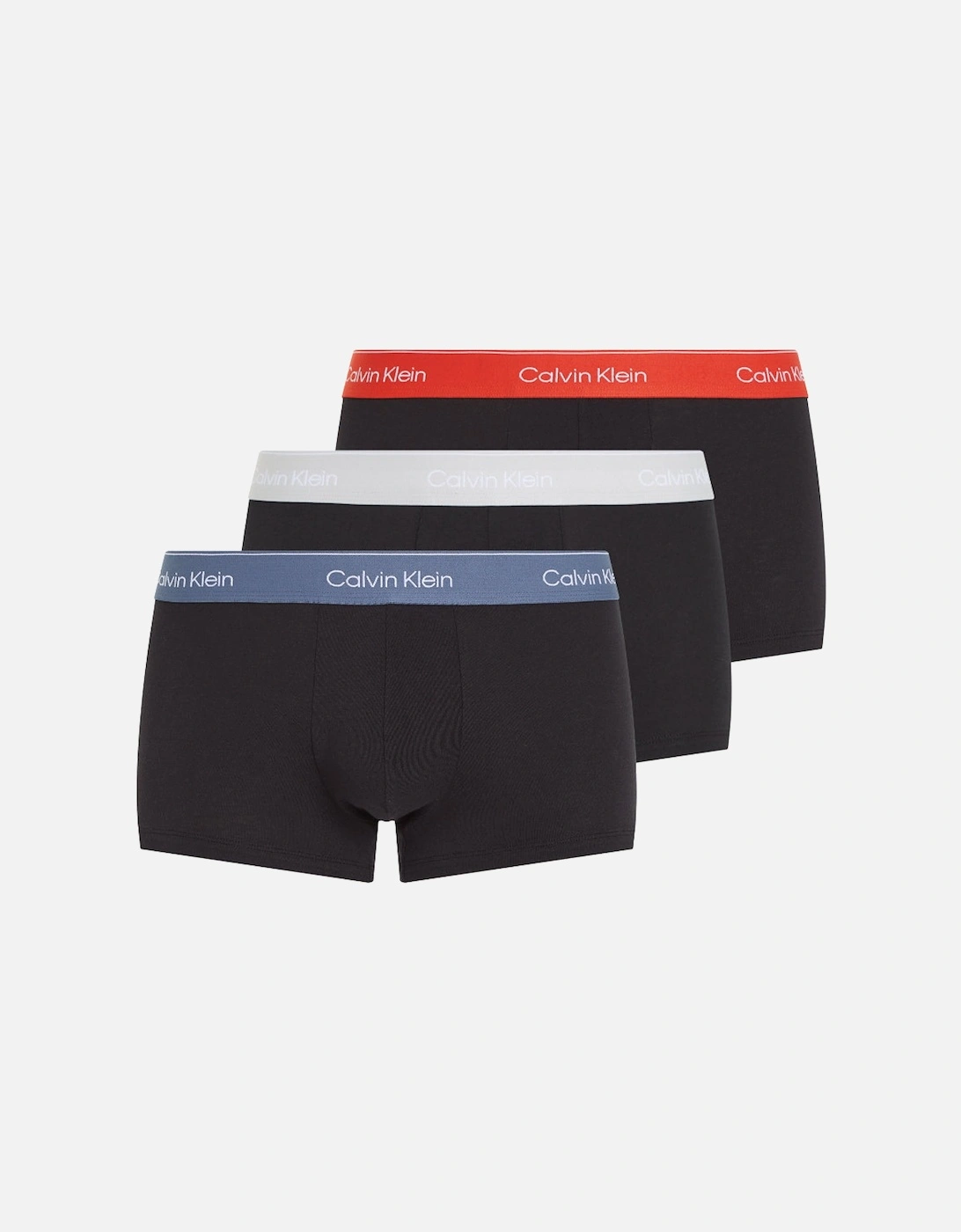Calvin Klein Men's Black 3-Pack Icon Cotton Stretch Low Rise Boxer Trunks, / Vintage Indigo / Micro Chip / Molten - : 32/33/32 Medium