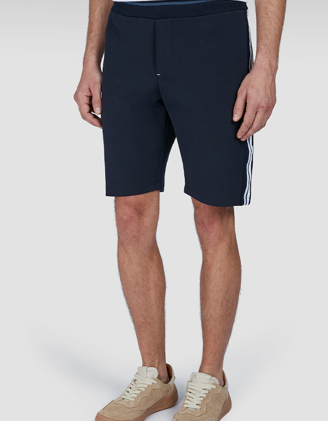 Paul & Shark Men's Black X-Soft Fleece Sports Bermuda Shorts With Striped Detail - : 32/34/35 Large