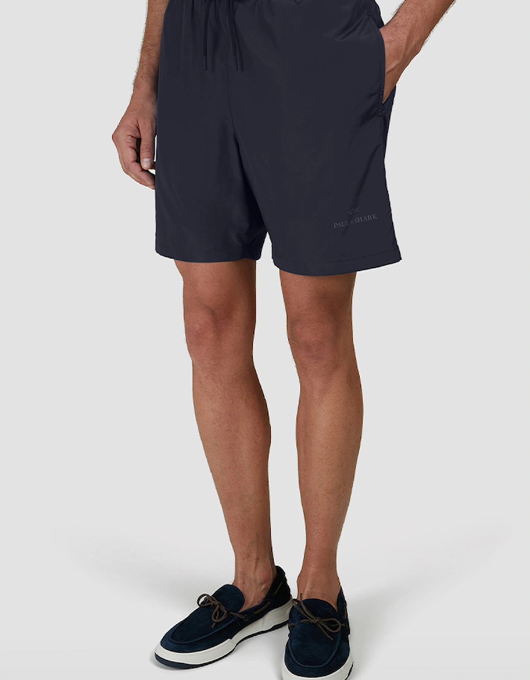 Paul & Shark Men's Black Swim Shorts With Reflective Logo Swim Shorts - : 32/34/35 Large