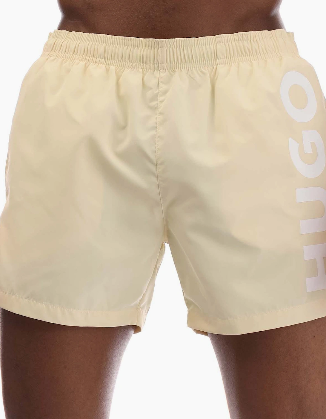 Hugo Boss Men's Abas Logo Print Swim Shorts - Yellow - Size: 37/36/32