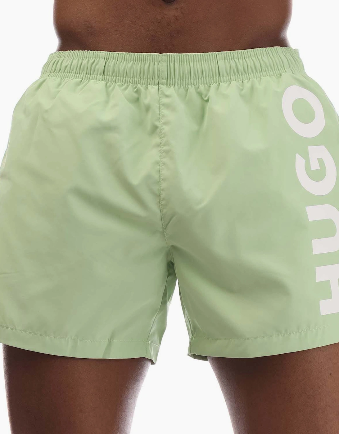 Hugo Boss Men's Abas Logo Print Swim Shorts - Green - Size: 37/36/32